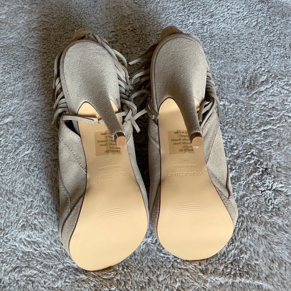 COLIN STUART BEIGE GENUINE LEATHER STILETTO BOOTIE - Picture 4 of 5